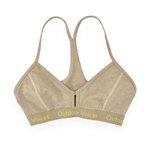 Outdoor Voices Heathered Beige Stretchy Racerback Sports Bra sz S